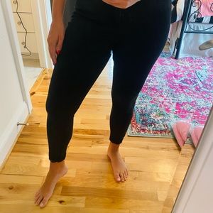 Just Fab black denim with crochet hem